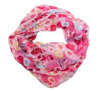 J26 Blume Blümchen Rose Seide Sommer Loop Farbverlauf Silk Uni Rundschal Schlauchschal Stola Schal leicht Tuch (Pink #2)