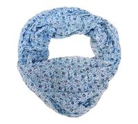 J26 Blume Blümchen Rose Seide Sommer Loop Farbverlauf Silk Uni Rundschal Schlauchschal Stola Schal leicht Tuch (Blau new1)