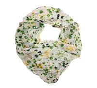 J26 Blume Blümchen Rose Seide Sommer Loop Farbverlauf Silk Uni Rundschal Schlauchschal Stola Schal leicht Tuch (Grün #3)