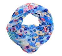 J26 Blume Blümchen Rose Seide Sommer Loop Farbverlauf Silk Uni Rundschal Schlauchschal Stola Schal leicht Tuch (Blau #2)