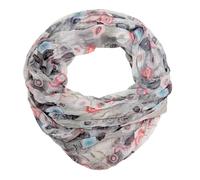 J26 Blume Blümchen Rose Seide Sommer Loop Farbverlauf Silk Uni Rundschal Schlauchschal Stola Schal leicht Tuch (Grau #2)