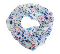 J26 Blume Blümchen Rose Seide Sommer Loop Farbverlauf Silk Uni Rundschal Schlauchschal Stola Schal leicht Tuch (Blau #3)