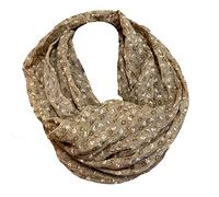 J26 Blume Blümchen Rose Seide Sommer Loop Farbverlauf Silk Uni Rundschal Schlauchschal Stola Schal leicht (Khaki), 160 x 48cm