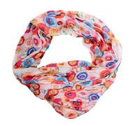 J26 Blume Blümchen Rose Seide Sommer Loop Farbverlauf Silk Uni Rundschal Schlauchschal Stola Schal leicht Tuch (Rose #2)