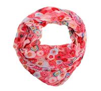 J26 Blume Blümchen Rose Seide Sommer Loop Farbverlauf Silk Uni Rundschal Schlauchschal Stola Schal leicht Tuch (Rot #2)