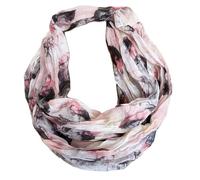 J26 Blumen Mandala Farbverlauf Kreis Seide Sommer Loop Verlauf Regenbogen Rainbow Silk Uni Rundschal Schlauchschal Stola Schal leicht 2025 Neu (Blumen Rosa)