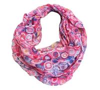 J26 Blumen Mandala Farbverlauf Kreis Seide Sommer Loop Verlauf Regenbogen Rainbow Silk Uni Rundschal Schlauchschal Stola Schal leicht 2025 Neu (KreisA Pink)