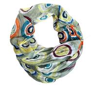 J26 Blumen Mandala Farbverlauf Seide Sommer Loop Verlauf Regenbogen Rainbow Silk Uni Rundschal Schlauchschal Stola Schal leicht (Kreis B Grün)