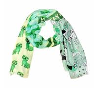 J26 Dackel Hund Dog Love Seide Schal Frühling Sommer Halstuch Tuch Fashion Silk Liebe Design Übergangsschal (Grün)