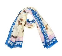 J26 Dackel Hund Dog Love Seide Schal Frühling Sommer Halstuch Tuch Fashion Silk Liebe Design Übergangsschal (Blau V2)