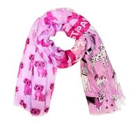 J26 Dackel Hund Dog Love Seide Schal Frühling Sommer Halstuch Tuch Fashion Silk Liebe Design Übergangsschal (Pink)