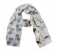 J26 Dackel Hund Dog Love Seide Schal Frühling Sommer Halstuch Tuch Fashion Silk Liebe Design Übergangsschal (Grau)
