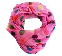 J26 Dots Punkte Seide Sommer Loop Farbverlauf Silk Uni Rundschal Schlauchschal Stola Schal leicht (Dots Pink)