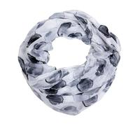 J26 Dots Punkte Seide Sommer Loop Farbverlauf Silk Uni Rundschal Schlauchschal Stola Schal leicht (KreisB Schwarz)