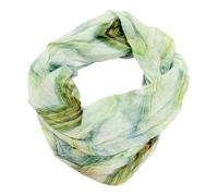 J26 Farbverlauf Blumen Marmor Seide Sommer Loop Verlauf Stripes Regenbogen Rainbow Silk Uni Rundschal Schlauchschal Stola Schal leicht (Grün Stripes)