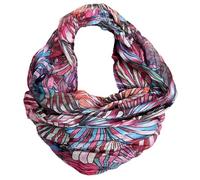 J26 Farbverlauf Blumen Marmor Seide Sommer Loop Verlauf Stripes Regenbogen Rainbow Silk Uni Rundschal Schlauchschal Stola Schal leicht (B Pinky)