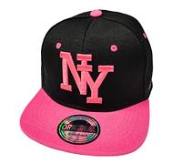 J26 Kids Kinder Snapback USA Cap Teenie Kappe Basecap Mütze Trucker Cappy Sport NY (Schwarz Pink)