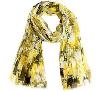 J26 Leichte Sommer Seide Tuch mit Katze Hunde Motiv XL Schal Silk Seidenschal Seindentuch Cat Dog Halstuch Hochwertig Glitzer (Glitzer Katze Gelb)
