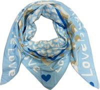 J26 Love Herz Leopard Dreieck Schal aus 100% Baumwolle Frühling Unisex Uni Fashion Stola Tuch Übergangszeit Italy Sommer Strickschal Strick Tuch Heart Leo (Hellblau)