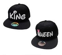 J26 Prince & Princess Brother & Sister Snapback Kinder Kids Set USA Cap Kappe Basecap Mütze Trucker Cappy Kult Partner Look Geschwister (King & Queen Schwarz Set)