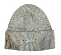 J26 Wintermütze Strickmütze mit Herz Leopard Symbol Winter Hut Mütze Unisex Beanie Viskose (DE/NL/SE/PL, Alphanumerisch, Einheitsgröße, Hund Grau)