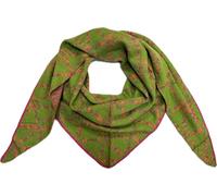 J26 XL Dreiecksschal Blume Winter Unisex Dreieck Strickschal Schal Wolle Stola Tuch Stickschal (Grün Orange)