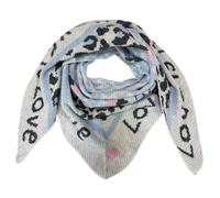 J26 XXL Dreieck Schal Love Leopard Winter Unisex Dreieck Strickschal Leo Schal Wolle Stola Tuch Stickschal (Beige Blau)