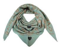 J26 XXL Dreieck Schal Love Leopard Winter Unisex Dreieck Strickschal Leo Schal Wolle Stola Tuch Stickschal (Mintgrün)