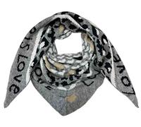 J26 XXL Dreieck Schal Love Leopard Winter Unisex Dreieck Strickschal Leo Schal Wolle Stola Tuch Stickschal (Grau)