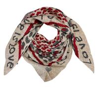 J26 XXL Dreieck Schal Love Leopard Winter Unisex Dreieck Strickschal Leo Schal Wolle Stola Tuch Stickschal (Rot)