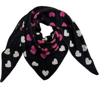 J26 XXL Dreiecksschal Herz Winter Unisex Dreieck Strickschal Schal Wolle Stola Tuch Stickschal (Schwarz)