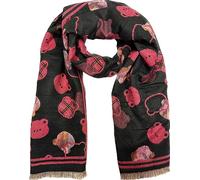 J26 XXL Herbst Bärchen Katzen Schal Baumwolle Winter Schal Stola Tuch Übergangsschal (Bär Rot)