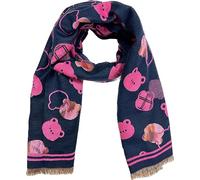 J26 XXL Herbst Bärchen Katzen Schal Baumwolle Winter Schal Stola Tuch Übergangsschal (Bär Schocking Pink)