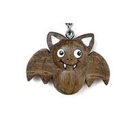 JA Horse handgemachte hölzerne Schlüsselanhänger Anhänger Dekor Tiere im Zoo Giraffe Elefant Fledermaus Schildkröte (97 dicke Fledermaus)