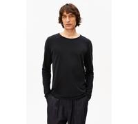 JAAMES BRUSHED LANGARMSHIRT | 100% Bio-Baumwolle - schwarz (S)