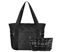 JABNOW Handtasche Damen Puffy Groß Tote Bag Schultertasche mit Kleiner Tasche, 20L Puffer Arbeitstasche mit Reißverschluss, Gesteppte Tasche Damen Lehrertasche, Ideal für Büro Schule Reisen Shopping