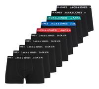 Boxershorts JACK & JONES "Boxershort JACHUEY TRUNKS 5 PACK 10er Pack", Herren, Gr. XL, bunt (schwarz, rot, blau, petrol, schwarz), Obermaterial: 95% Baumwolle CO. 5% Elasthan EL., Unterhosen (56788514