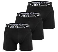 JACK & JONES Herren Jacjames Trunks 3 Pack Noos Boxershorts, Black/Detail:Black Waistband, S EU