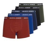 Boxer JACK & JONES "JACHUEY im Fünferpack mit toniger Naht und elastischem Bund", Herren, Gr. M, 5 Stk., bunt (rosin pack:sodalite blau, schwarz, firot brick, navy blazer), Jersey, Obermaterial: 95% B