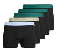 Boxershorts JACK & JONES "Boxershort JACWESLEY SOLID TRUNKS 5 PACK 5er Pack", Herren, Gr. XL, schwarz, Obermaterial: 95% Baumwolle CO. 5% Elasthan EL., Unterhosen (19934061-XL) schwarz