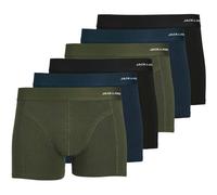 JACK AND JONES JACK&JONES Herren Boxershorts, 6er Pack - JACBASIC BAMBOO TRUNKS, Viskose-Baumwoll-Mix (TB_12198852-6P) XL Schwarz/Blau/Grün