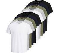 JACK&JONES Herren T-Shirt, 10er Pack - JORJXJ, T-Shirt, kurzarm, Rundhals, Baumwolle, Logo, einfarbig XXL Mehrfarbig