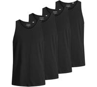 Unterhemd JACK & JONES "Unterhemd JACBASIC TANKTOP 4PK 4er Pack", Herren, Gr. XL, N-Gr, schwarz, Obermaterial: 100% Baumwolle CO., Unterhemden Unterhemd (56179422-XL) schwarz