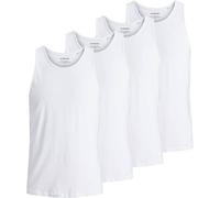 JACK&JONES Herren Tanktop, 4er Pack - JACBASIC TANKTOP, einfarbig, Baumwolle Weiß XL