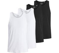 Unterhemd JACK & JONES "Unterhemd JACBASIC TANKTOP 4PK 4er Pack", Herren, Gr. L, N-Gr, schwarz (schwarz, weiß), Obermaterial: 100% Baumwolle CO., Unterhemden Unterhemd (92808737-L) schwarz, weiß