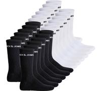 Kurzsocken JACK & JONES "Socken JACLOGO 24 PACK 24er Pack", Herren, Gr. 40-46, schwarz (schwarz, weiß), Obermaterial: 72% Baumwolle CO. 26% Polyester PES. 2% Elasthan EL., Socken (51630748-40) schwarz