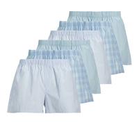 JACK&JONES Herren Web-Boxershorts, 6er Pack - JACMILANO WOVEN BOXERS 6 PACK , Baumwolle Hellblau XL