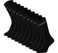 JACK AND JONES JACK&JONES Kinder Tennissocken, 10er Pack - JACBASIC LOGO TENNISSOCK, Baumwollmischung, Logo (TB_12219499-10P) 38-43 Schwarz