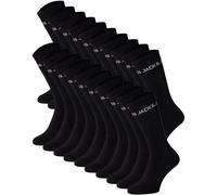 Kurzsocken JACK & JONES "Socken JACREGEN TENNIS SOCKS 20 PACK JNR LN 20er Pack", Mädchen, Gr. 38-43, schwarz, Obermaterial: 50% Baumwolle CO recyc.. 44% Polyester PES. 5% Elasthan EL. 1% Nylon NY., So