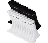 JACK&JONES Kinder Tennissocken, 20er Pack - JACREGEN TENNIS SOCKS, Baumwollmischung, Logo Schwarz/Weiß 38-43